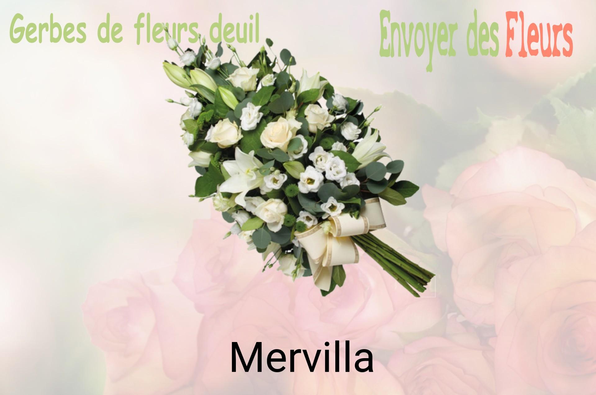 Gerbe de fleurs de deuil livrée à Mervilla